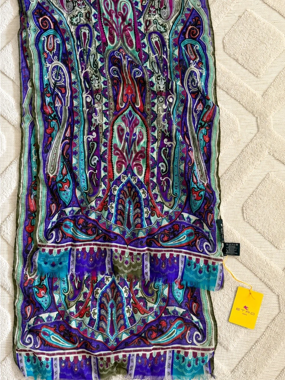 ETRO Milano Multi-Color Women's Wool/Silk Scarf Geometric